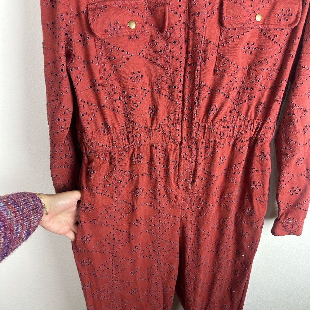 Free People Rust Eyelet Utility Jumpsuit - Picture 5 of 8
